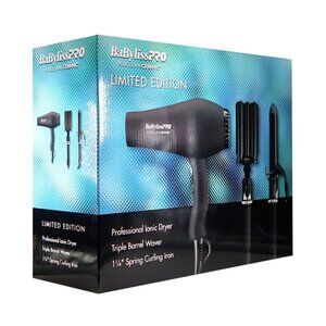 BabylissPRO® Porcelain Ceramic™ Holiday Prepack Dryer+Triple Waver+Curling Iron